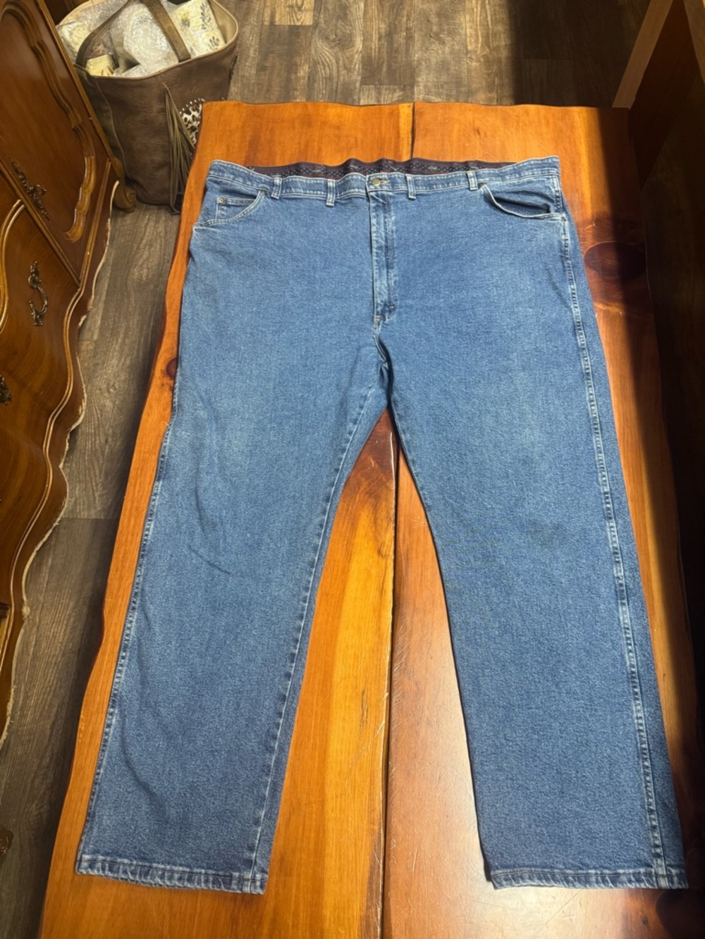 Wrangler Relaxed Fit Straight-Leg Jeans in Blue Denim